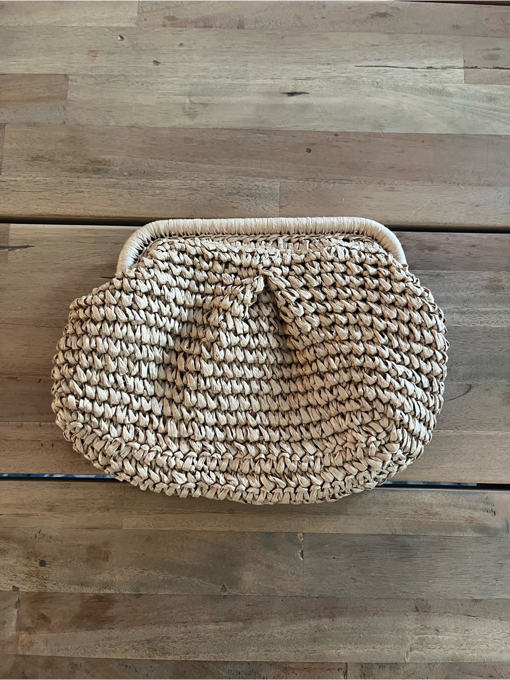Woven Straw Clutch Bag in Natural